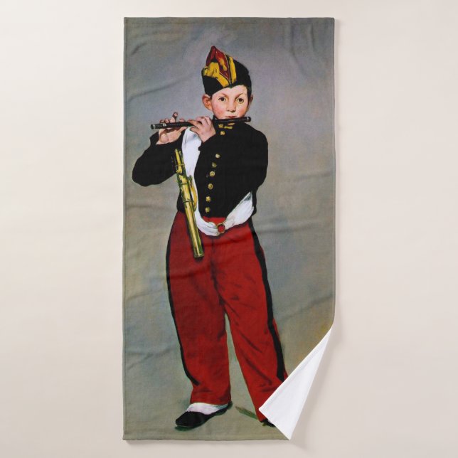 Young Flautist, The Fifer, Edouard Manet, 1866 Bath Towel (Bath Towel)