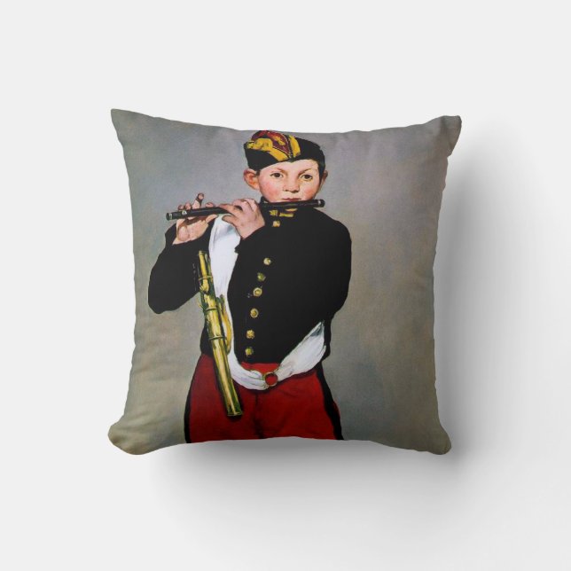 Young Flautist, The Fifer, Edouard Manet, 1866 Cushion (Front)