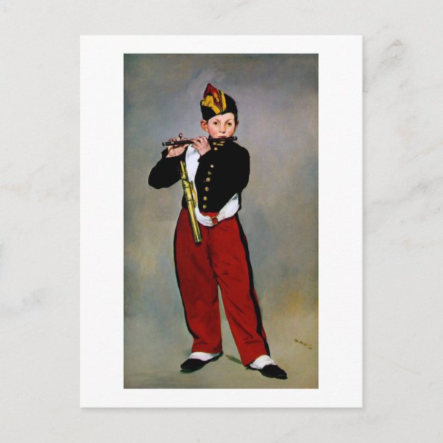Young Flautist, The Fifer, Edouard Manet, 1866 Postcard (Front)