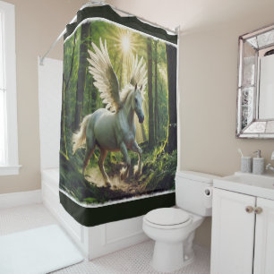 Young Forest Pegasus  Shower Curtain