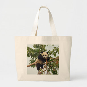 Young giant panda large tote bag