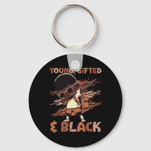 Young Gifted And Black Boy Dab History Month Boys Key Ring