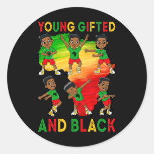 Young Gifted And Black Boys Kids Juneteenth Young Classic Round Sticker