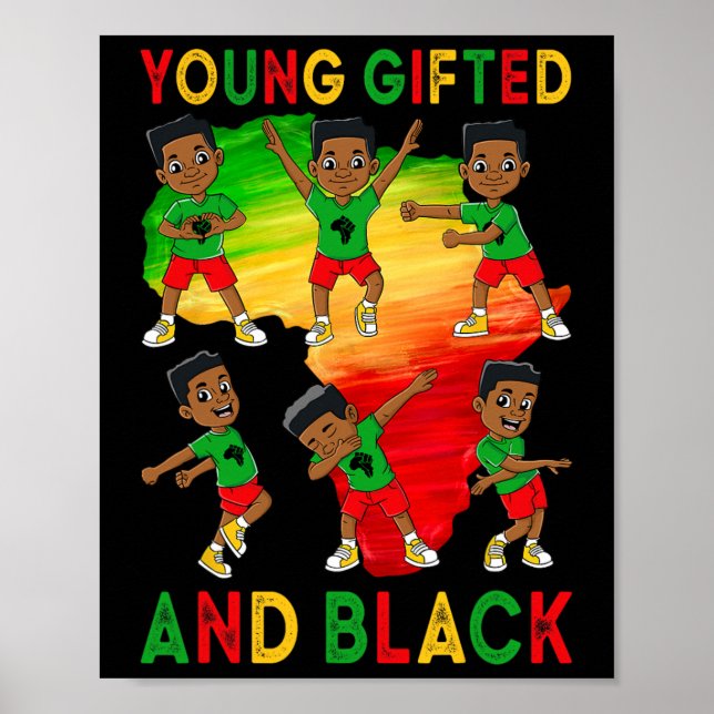 Young Gifted And Black Boys Kids Juneteenth Young  Poster (Front)