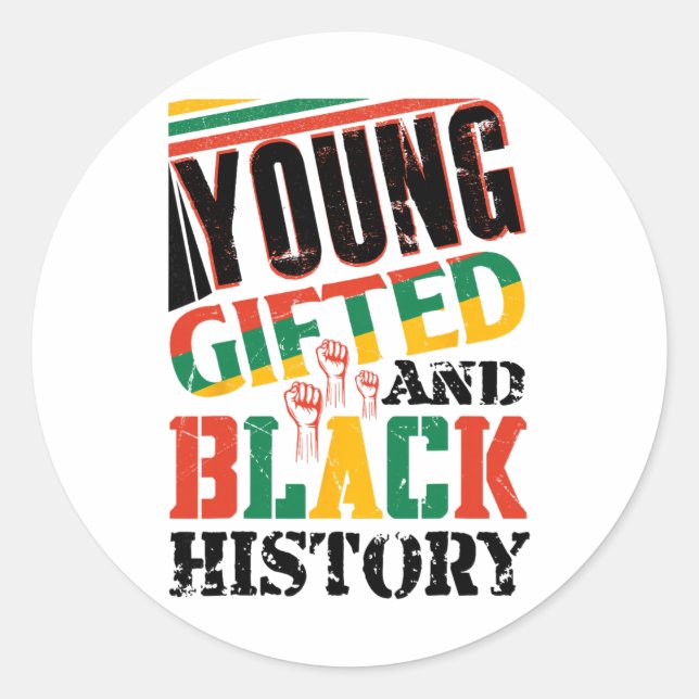 Young Gifted And Black History  Classic Round Sticker (Front)