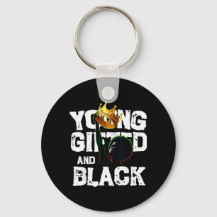 Young Gifted And Black History Month Kids Crown Key Ring