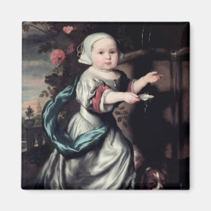 Young girl at a fountain, 1662 magnet