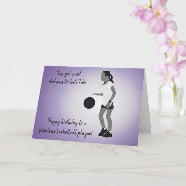 Young Girl Basketball Player Card (Orchid)