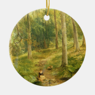 Young Girl Bathing her Feet Ceramic Ornament