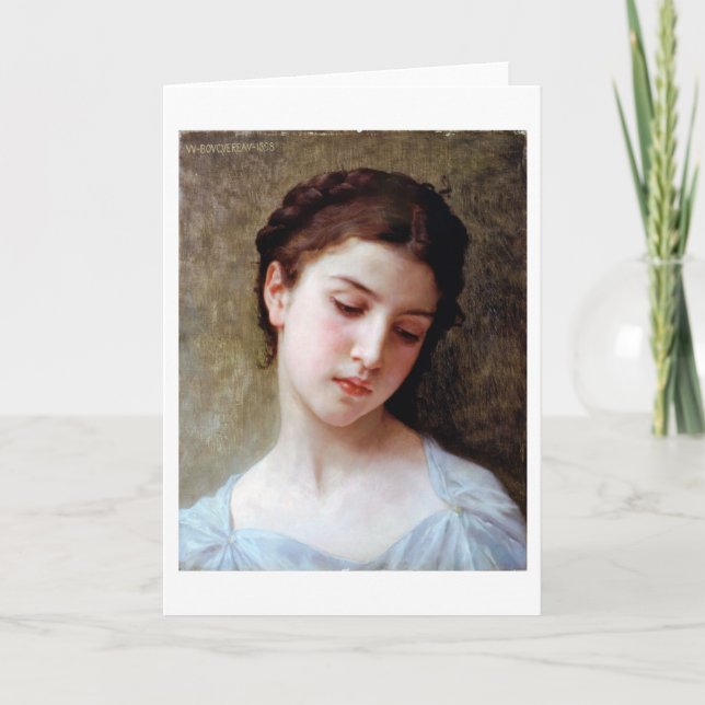 Young Girl, Bouguereau Card (Front)