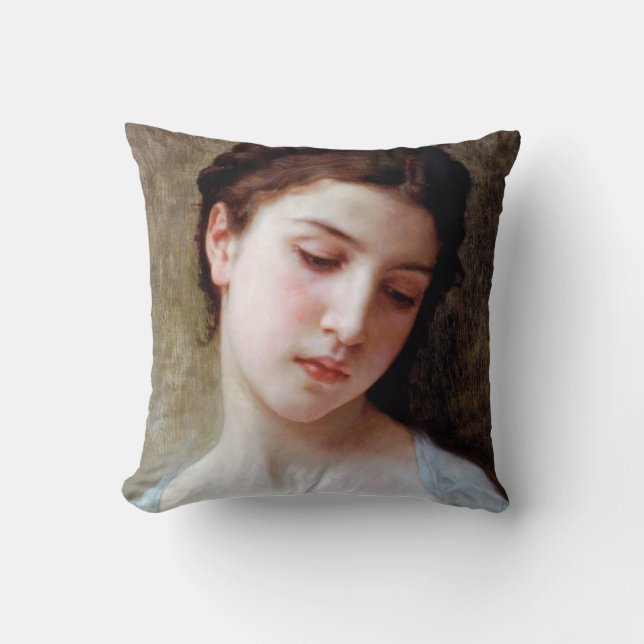Young Girl, Bouguereau Cushion (Front)