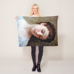 Young Girl, Bouguereau Fleece Blanket