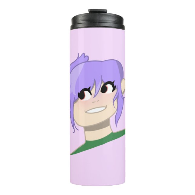 Young Girl Cartoon Face Thermal Tumbler (Front)