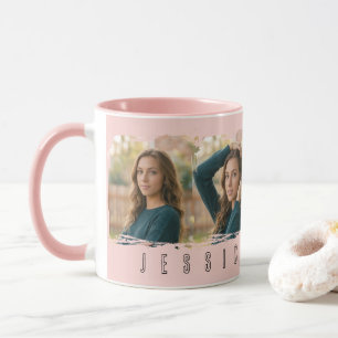 Young Girl Collaged Typography Mug