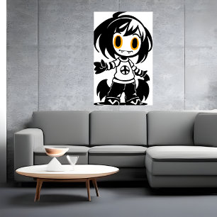 Young girl creature AI Art Poster