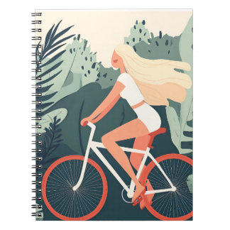 Young Girl Floral Citrus Notebook Mockup