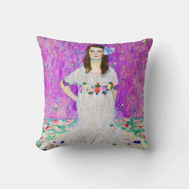 Young Girl, Gustav Klimt Cushion (Front)