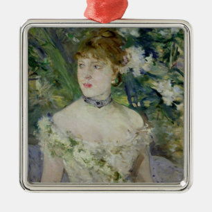 Young girl in a ball gown, 1879 metal tree decoration
