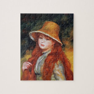 Young Girl in a Straw Hat by Renoir Jigsaw Puzzle