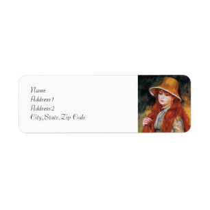 Young Girl in a Straw Hat by Renoir Return Address Label
