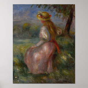 Young Girl in Pink by Renoir Poster