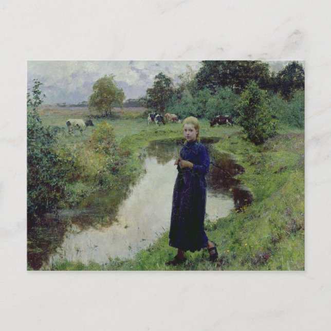 Young Girl in the Fields, Postcard (Front)