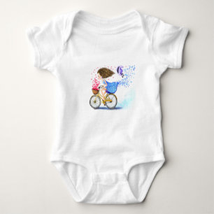 Young Girl On A Bike Baby Bodysuit