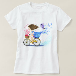 Young Girl On A Bike T-Shirt Romantic Love