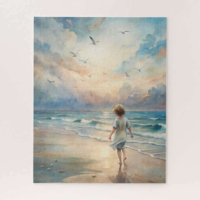 Young Girl on Beach Jigsaw Puzzle (Vertical)