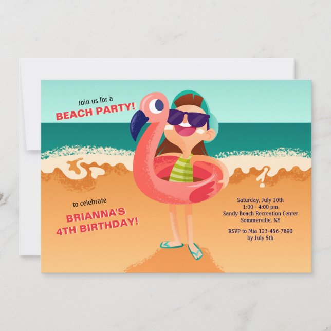 Young Girl on the Beach Invitation (Front)