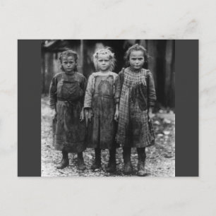 Young Girl Oyster Shuckers, early 1900s Postcard