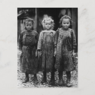 Young Girl Oyster Shuckers, early 1900s Postcard