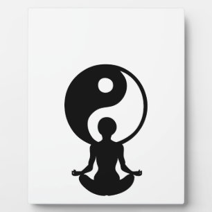 Young girl practising yoga plaque