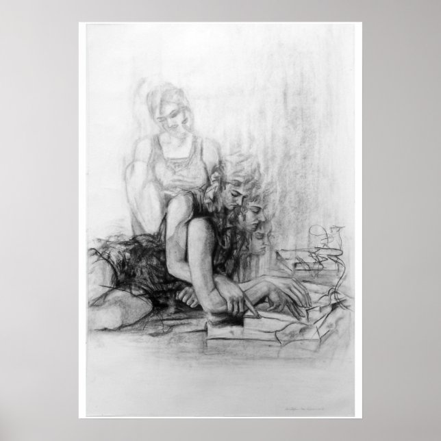young girl reading a book poster (Front)