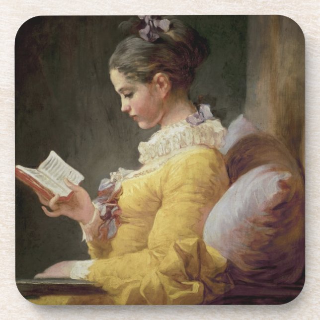 Young Girl Reading, c.1776 Coaster (Front)