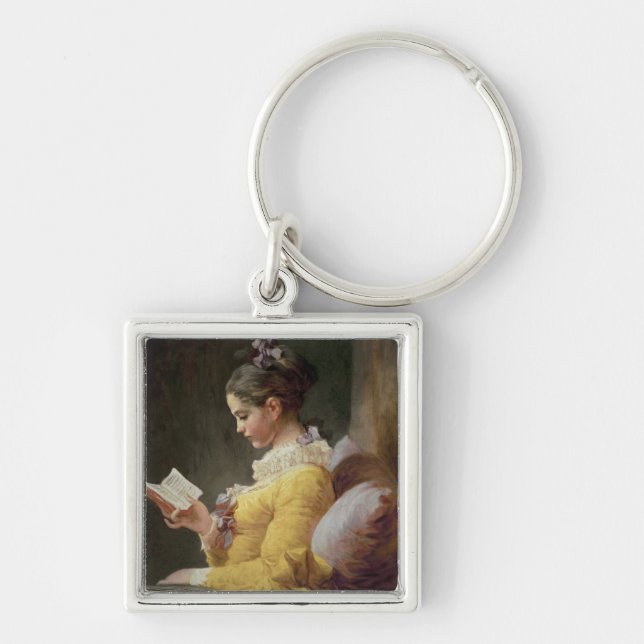 Young Girl Reading, c.1776 Key Ring (Front)