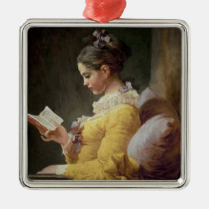 Young Girl Reading, c.1776 Metal Ornament