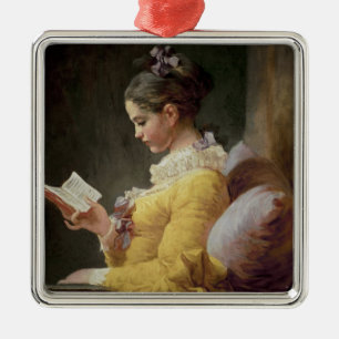 Young Girl Reading, c.1776 Metal Ornament