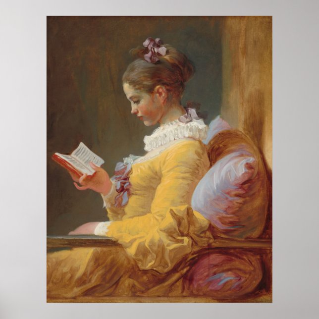 Young Girl Reading - Jean Fragonard Fine Art Poster (Front)