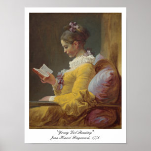 "Young Girl Reading"  Jean-Honoré Fragonard Poster