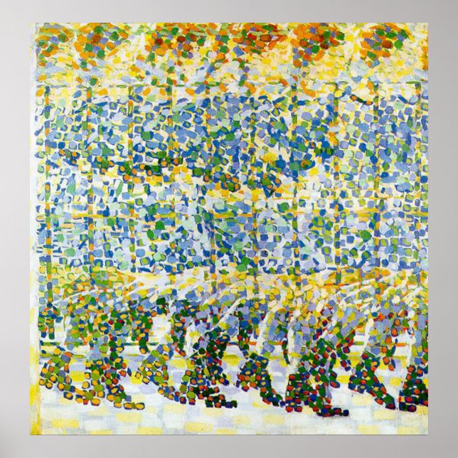 Young Girl Running on a Balcony Poster (Front)