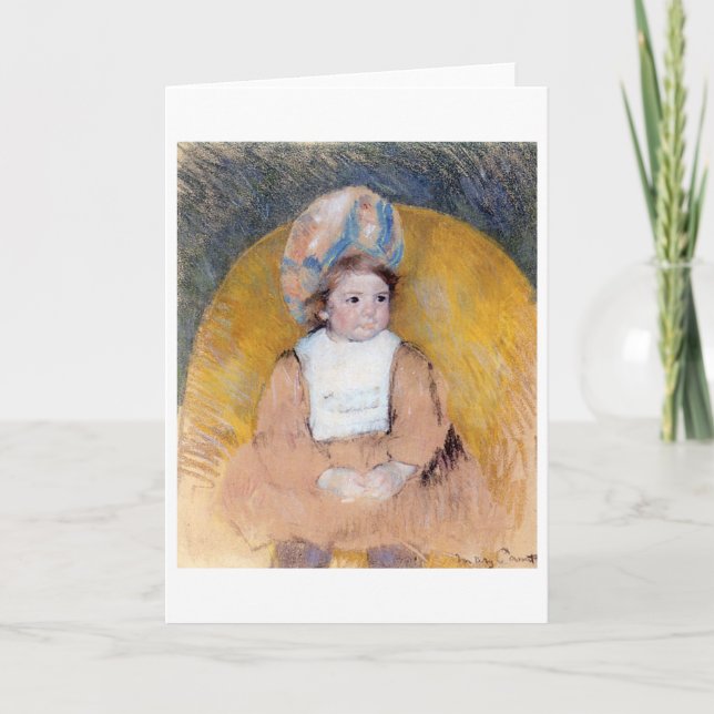 Young Girl Seated in a Yellow Armchair, Cassatt Card (Front)