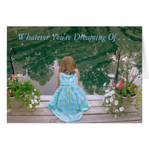 "Young Girl Sitting On Dock, Daydreaming"