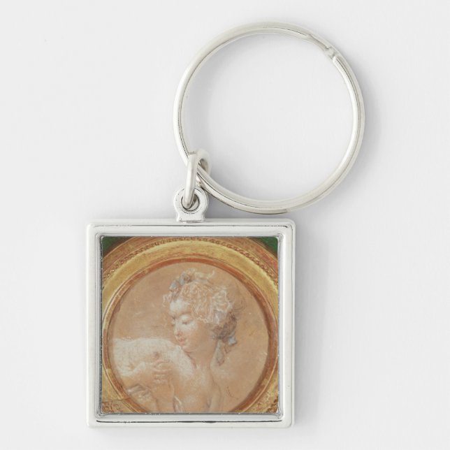 Young Girl Squeezing her Breast Key Ring (Front)