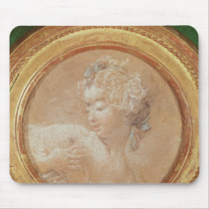 Young Girl Squeezing her Breast Mouse Pad