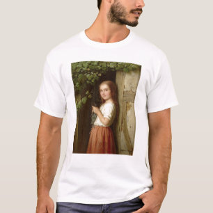 Young Girl Standing in a Doorway Knitting, 1863 T-Shirt