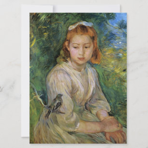 Young Girl With a Bird (by Berthe Morisot) Card