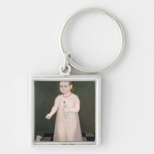 Young Girl with a Doll, 1838 Key Ring