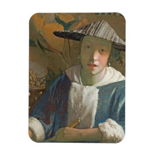 Young Girl with a Flute, c.1665-70 Magnet
