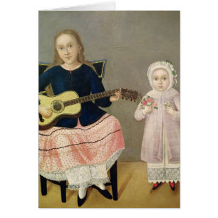 Young Girl with a Guitar and Child with a